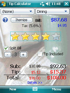 Windows Mobile Tip Calculator