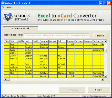 XLS to VCF Converter