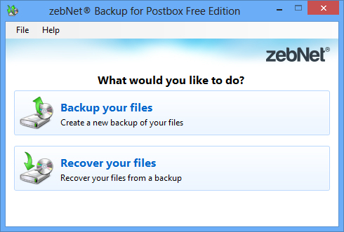 zebNet Backup for Postbox Free Edition