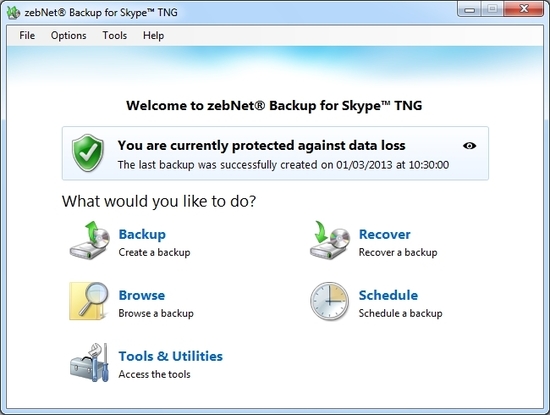 zebNet Backup for Skype